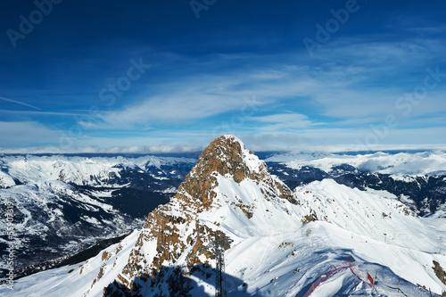 Photo: Mountains with snow in winter Mountains with snow in winter