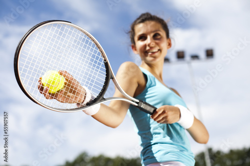 Photo: Girl Playing Tennis Girl Playing Tennis