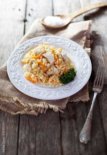 Photo: Chicken and bulgur pilaf Chicken and bulgur pilaf