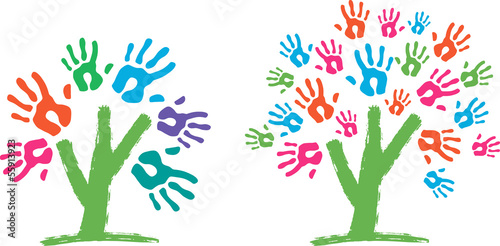 Vector: Tree with hands Tree with hands