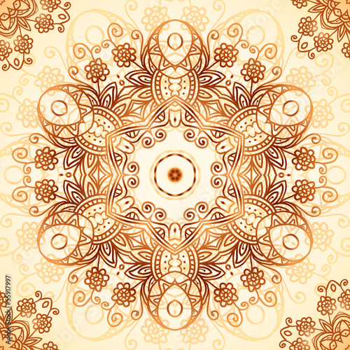 Vector: Ornate vintage circle pattern in mehndi style Ornate vintage circle pattern in mehndi style