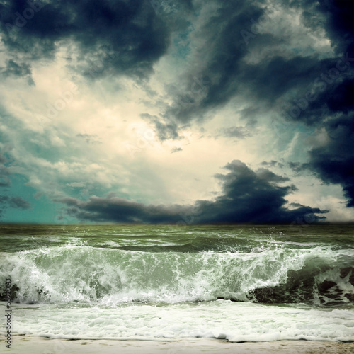 Photo: View of storm seascape View of storm seascape