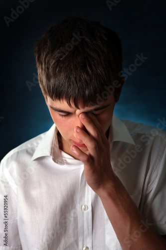 Photo: Sorrowful Young Man Portrait Sorrowful Young Man Portrait