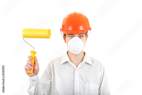 Photo: Young Man with Paint Roller Young Man with Paint Roller