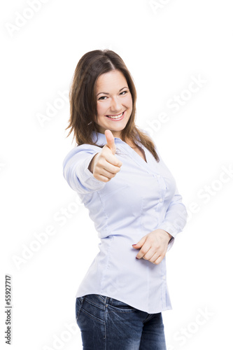 Photo: Woman with thumbs up Woman with thumbs up