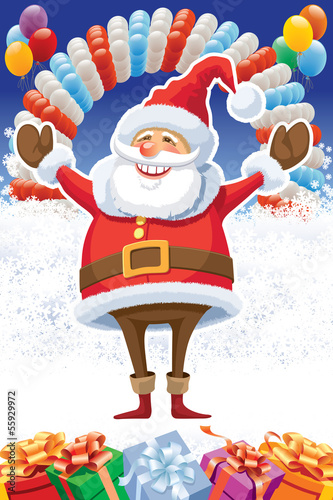 Vector: Santa Claus and balloons Santa Claus and balloons