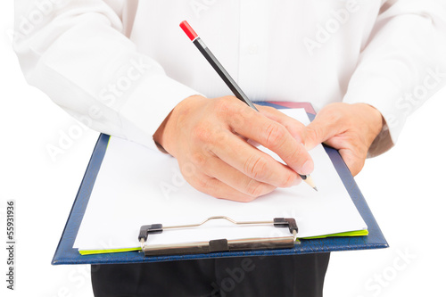 Photo: doctor writing on paper doctor writing on paper
