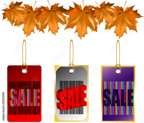 Vector: autumn leaves sale bar code barcode vector illustration autumn leaves sale bar code barcode vector illustration