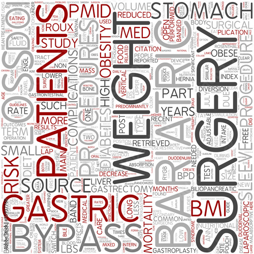 Vector: Bariatric surgery Word Cloud Concept Bariatric surgery Word Cloud Concept