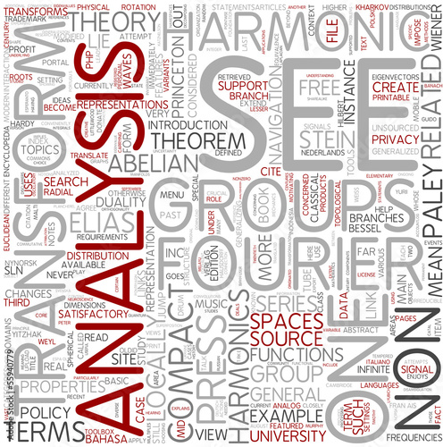 Vector: Harmonic analysis Word Cloud Concept Harmonic analysis Word Cloud Concept