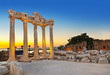 Old ruins in Side, Turkey at sunset Old ruins in Side, Turkey at sunset