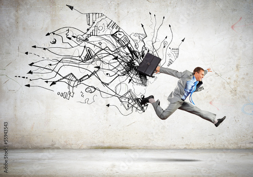 Photo: Jumping businessman Jumping businessman
