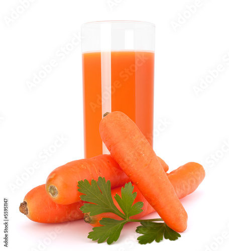 Photo: Carrot juice glass and carrot tubers Carrot juice glass and carrot tubers