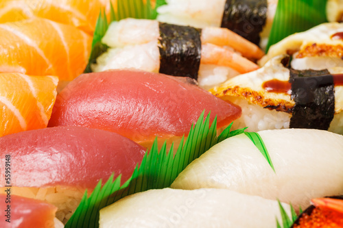 Photo: Japanese sushi close up Japanese sushi close up