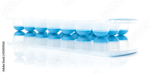 Photo: Modern Ice Cube trays on white background Modern Ice Cube trays on white background