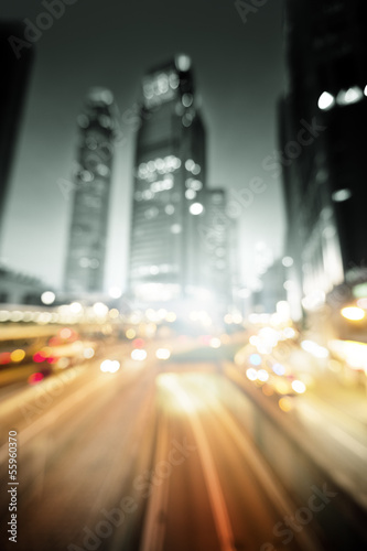 Photo: blured Night lights of the Hong Kong out of focus blured Night lights of the Hong Kong out of focus
