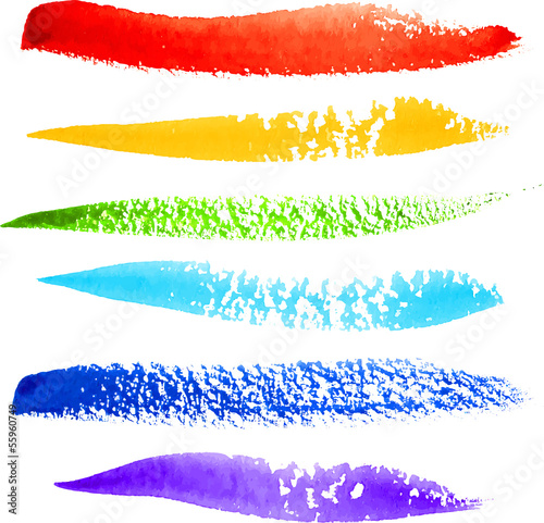 Vector: Colorful rainbow paintbrush vector strokes Colorful rainbow paintbrush vector strokes