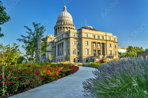 Photo: Sidewalk leading to the Idaho Capital building Sidewalk leading to the Idaho Capital building