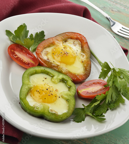 Photo: Fried Eggs With Vegetables Fried Eggs With Vegetables