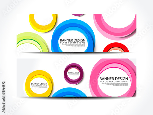 Vector: abstract colorful web banner set abstract colorful web banner set