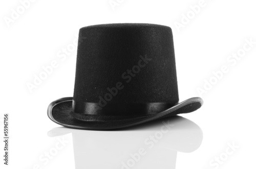 Photo: Black tophat top hat isolated on the white Black tophat top hat isolated on the white