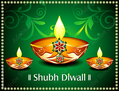Vector: Diwali Card With floral Diwali Card With floral