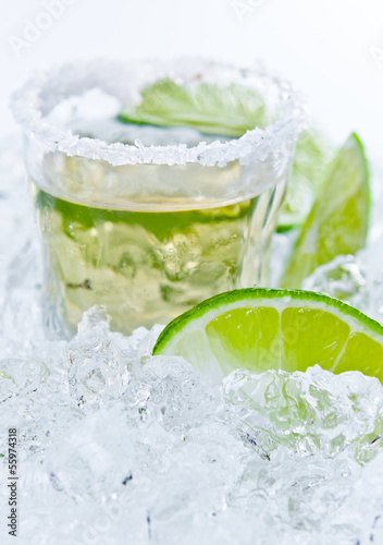 Photo: gold tequila with salt and lime gold tequila with salt and lime