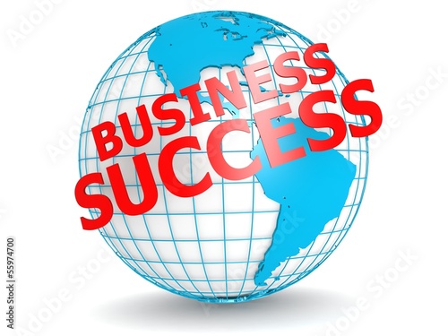 Illustration: Business success with globe Business success with globe