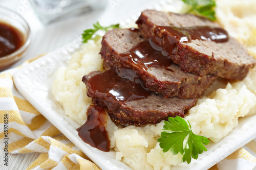 Photo: Meatloaf with brown sauce Meatloaf with brown sauce