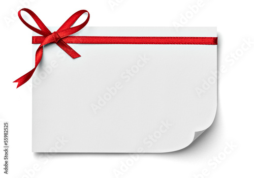 Photo: ribbon bow card note chirstmas celebration greeting ribbon bow card note chirstmas celebration greeting