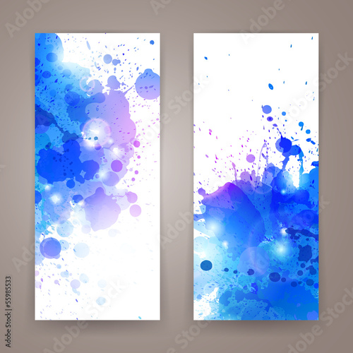 Vector: Vector Illustration of Abstract Banners with Blots Vector Illustration of Abstract Banners with Blots