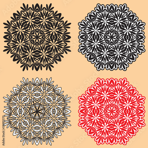Vector: Beautiful lace pattern. The circular background. Beautiful lace pattern. The circular background.