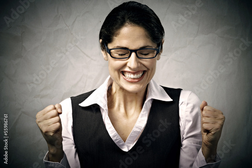 Photo: Happy business woman. Happy business woman.