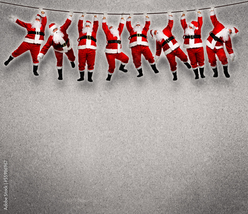 Photo: Christmas Santa hanging on rope. Christmas Santa hanging on rope.