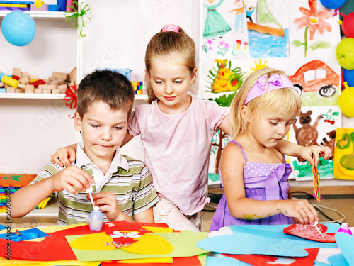 Photo: Children sculpt in of plasticine Children sculpt in of plasticine