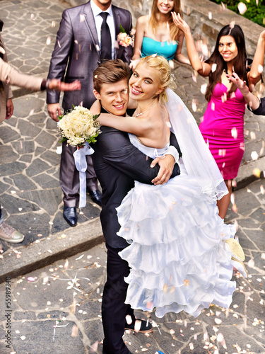 Photo: Couple at wedding outdoor. Couple at wedding outdoor.