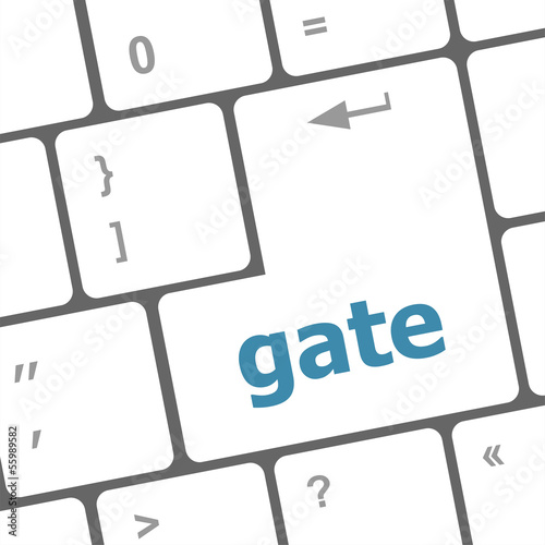 Illustration: gate button on computer pc keyboard key gate button on computer pc keyboard key
