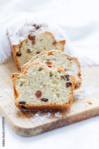 Photo: freshly baked homemade cake with raisins freshly baked homemade cake with raisins