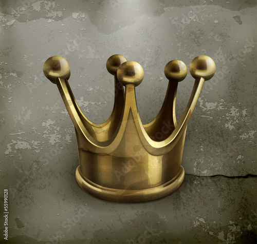 Vector: Gold crown old style vector icon Gold crown old style vector icon