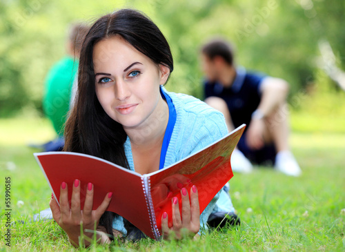 Photo: A portrait of a college student studying at campus A portrait of a college student studying at campus