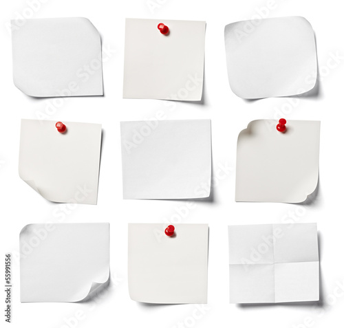 Photo: white note paper office business white note paper office business