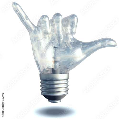 Illustration: Hang Loose Gesture Light Bulb Hang Loose Gesture Light Bulb