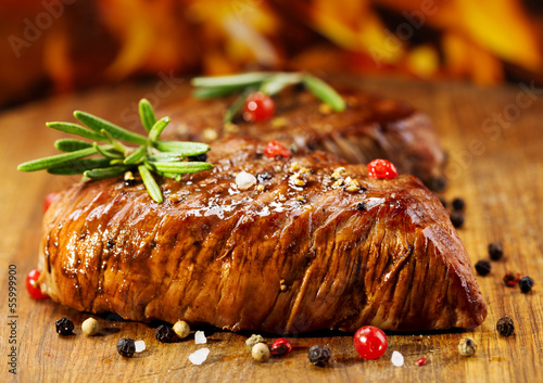 Photo: grilled meat with rosemary grilled meat with rosemary