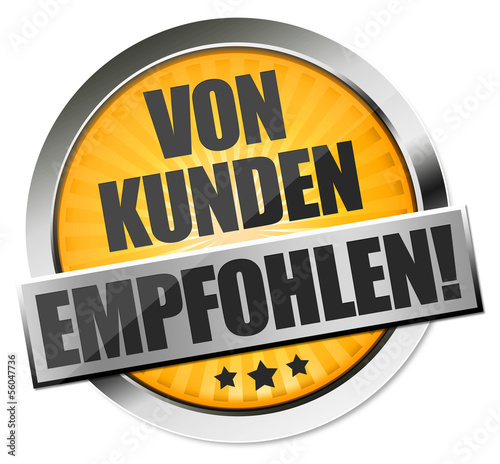 Illustration: Von Kunden empfohlen! Button, Icon Von Kunden empfohlen! Button, Icon