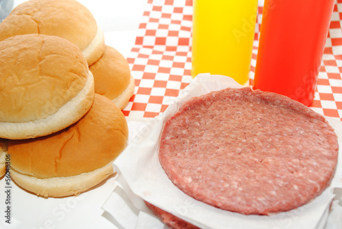 Photo: Raw Hamburg Patties for a Summer Picnic Raw Hamburg Patties for a Summer Picnic