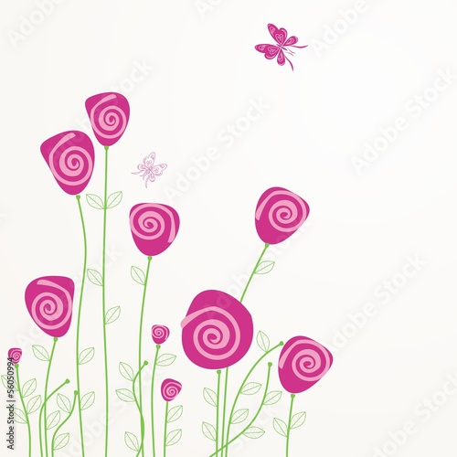 floral card with copy space