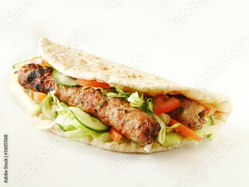 Photo: Shish, Kofta kebab naan bread sandwich Shish, Kofta kebab naan bread sandwich