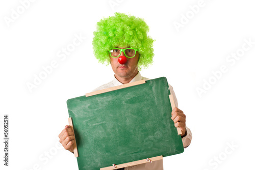 Photo: Clown with chalkboard Clown with chalkboard