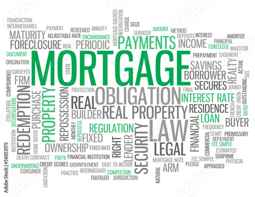 Vector: "MORTGAGE" Tag Cloud (money credit interest rate bank debt) "MORTGAGE" Tag Cloud (money credit interest rate bank debt)