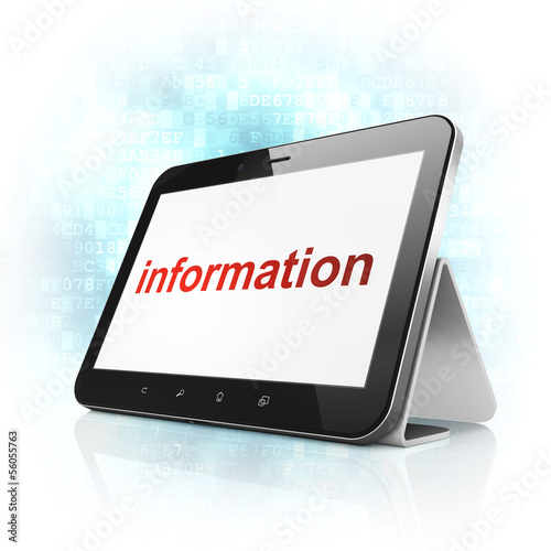 Illustration: Data concept: Information on tablet pc computer Data concept: Information on tablet pc computer